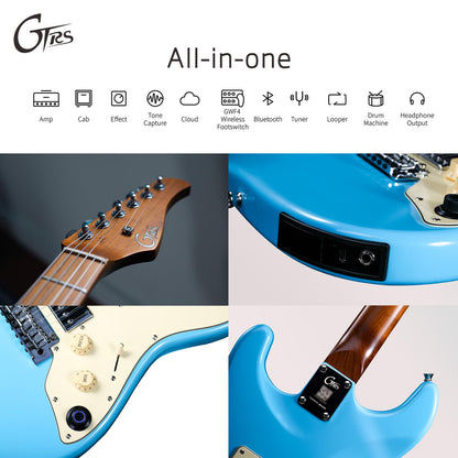 GTRS S801 Smart Electric Guitar Kit with Effects System, HHS Pickup, Loop Drum Machine, 12 Hours Battery Life, Rosewood Fretboard Glossy Paint for Beginner, Professional Player, Performance