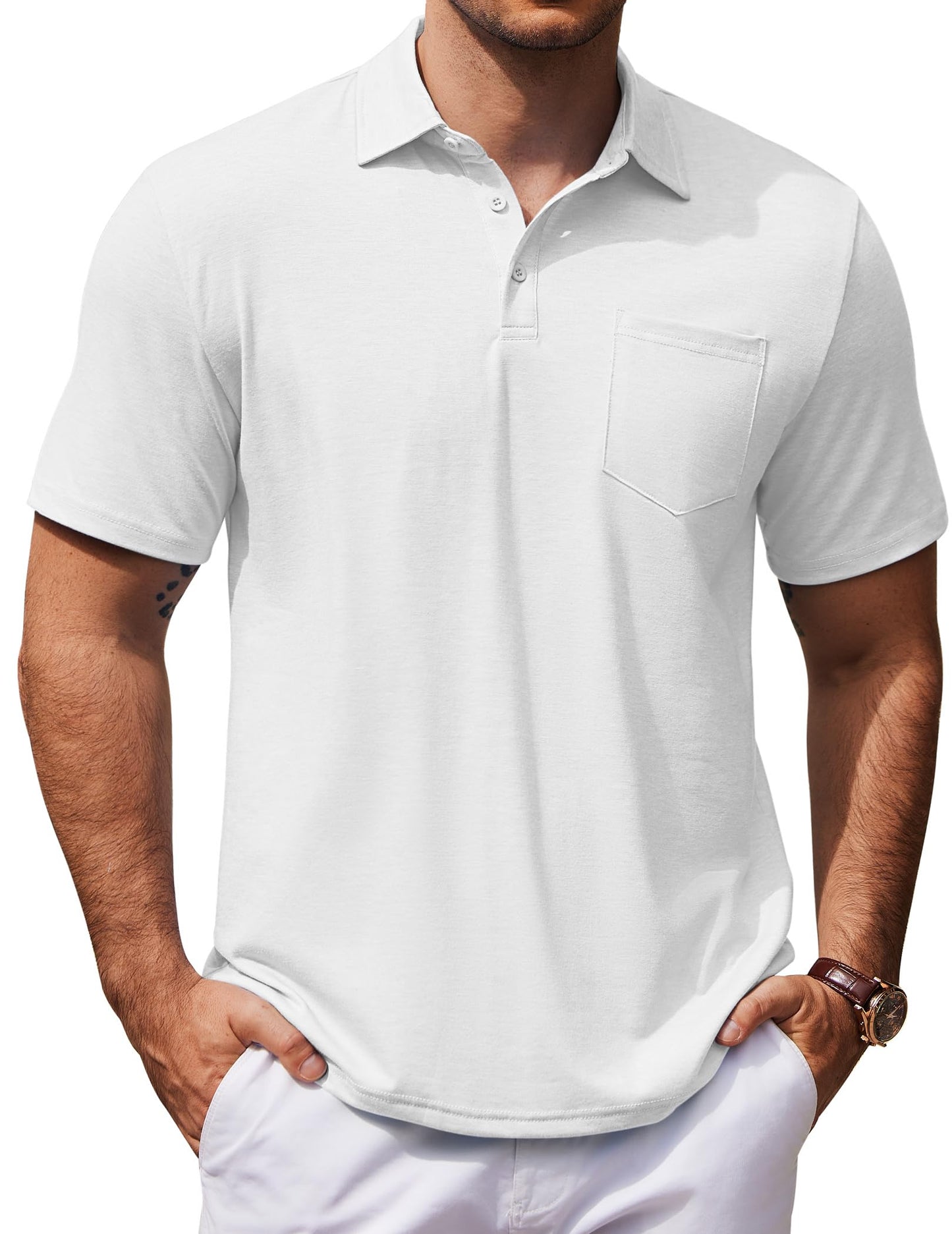 COOFANDY Men's Short Sleeve Polo Golf Shirt