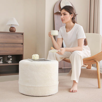 Plush Stuffed Pouf Ottoman for Living Room