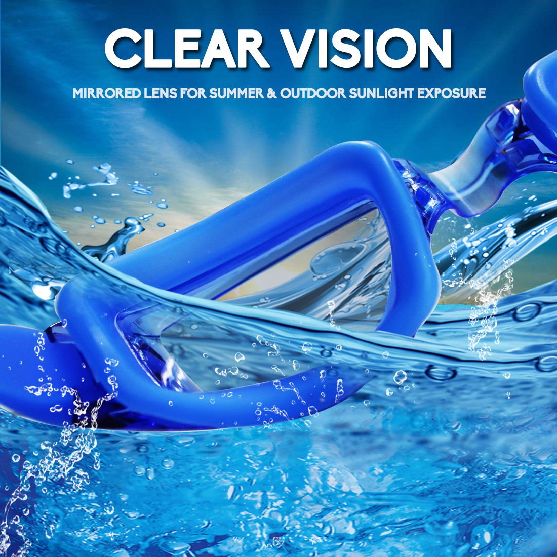 2 Pack EverSport Kids Swim Goggles for Ages 4-16