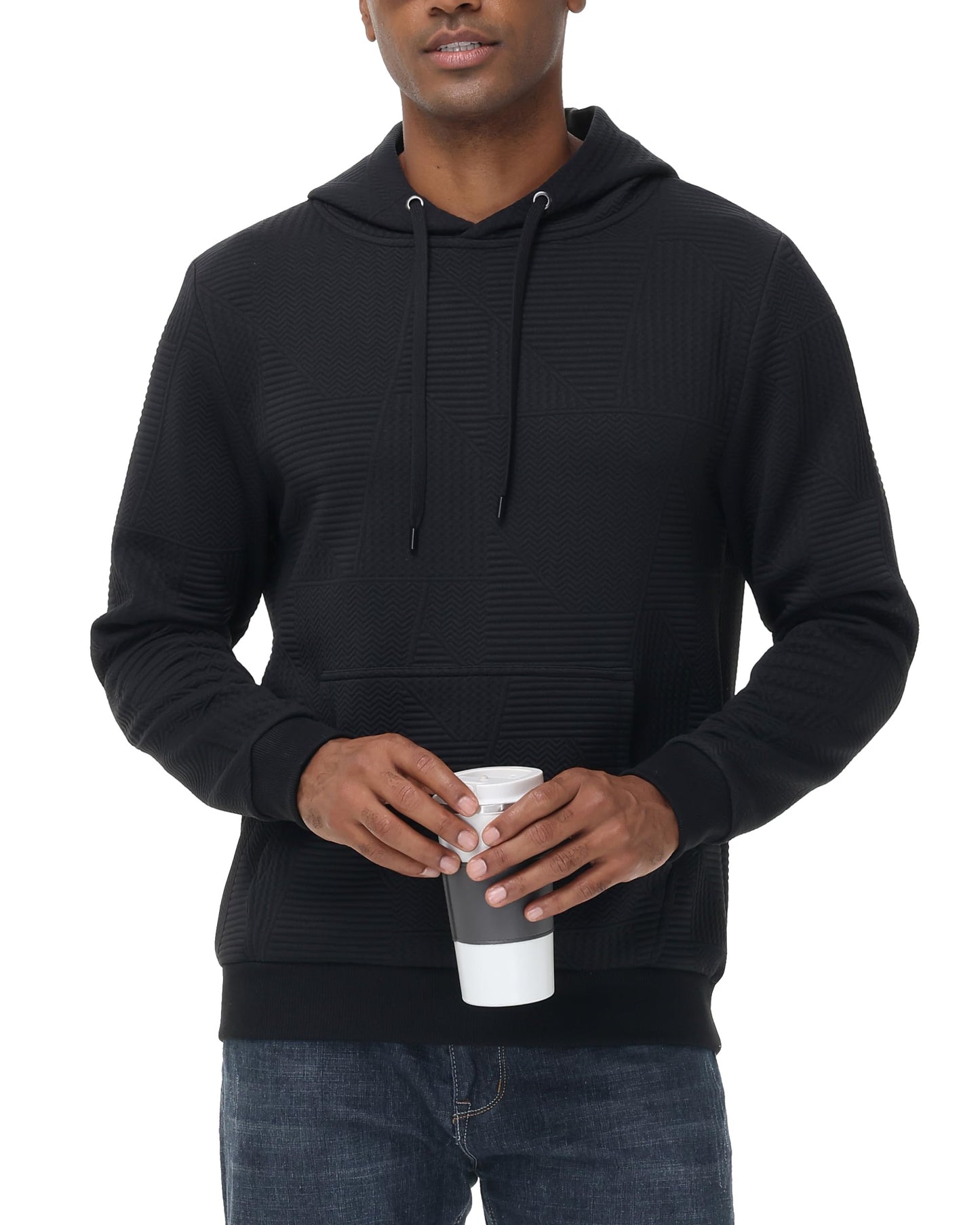 Men's Geometric Pullover Hoodie with Pocket