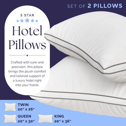 2 Pack TOOFLEE Luxury Down Alternative Pillows