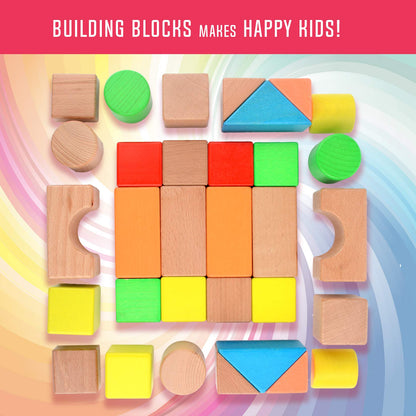 Large Wooden Building Blocks Set for Toddlers