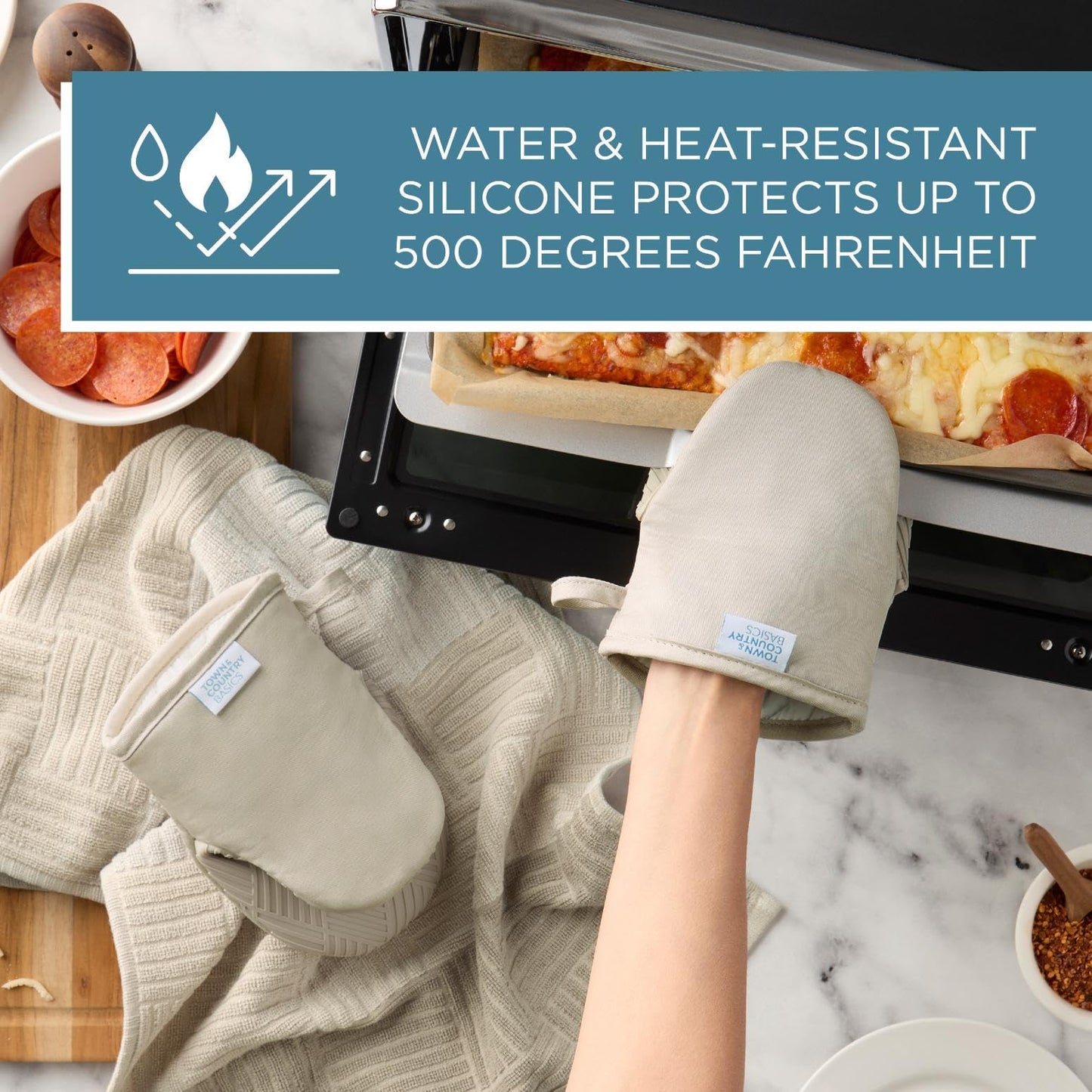 TOWN & COUNTRY BASICS Silicone Mini Oven Mitt Set