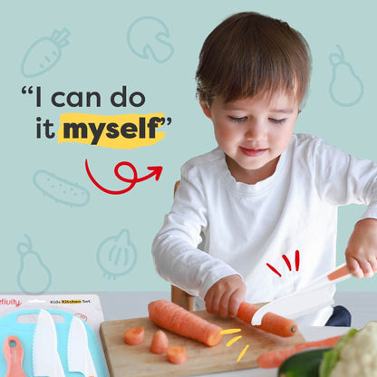 Kid Safe Cooking Knives Set with Cutting Board