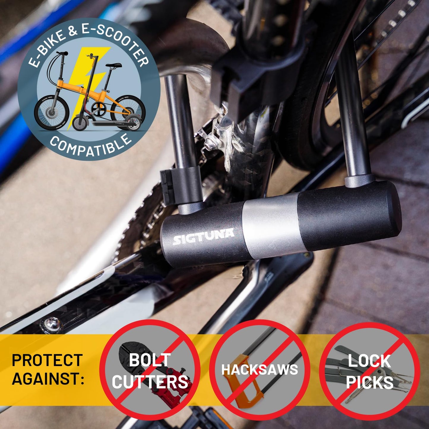 Heavy Duty U Lock by SIGTUNA for Bikes