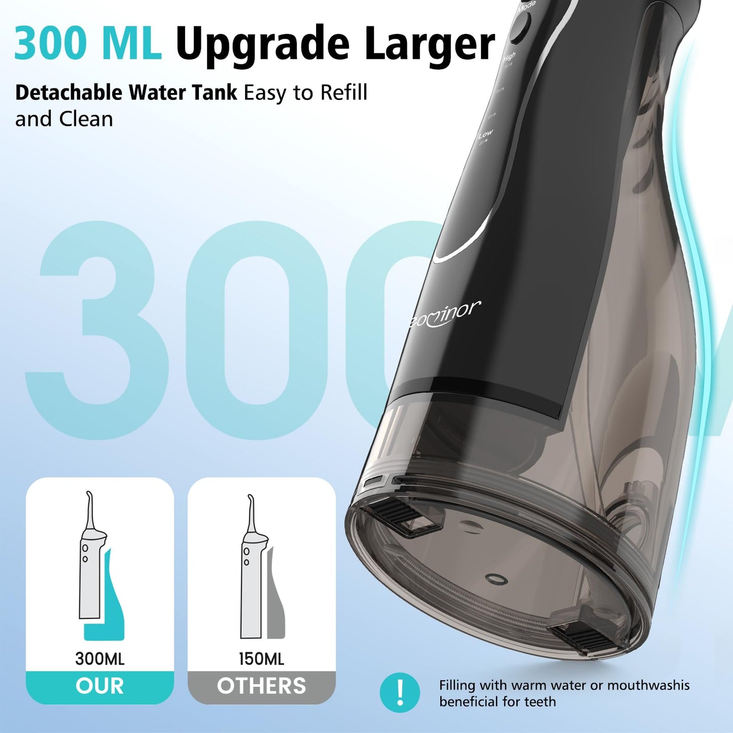 Leominor Portable Water Dental Flosser for Teeth