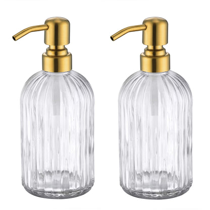 Gold Glass Soap Dispenser with Antique Design