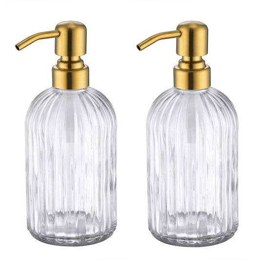 Gold Glass Soap Dispenser with Antique Design
