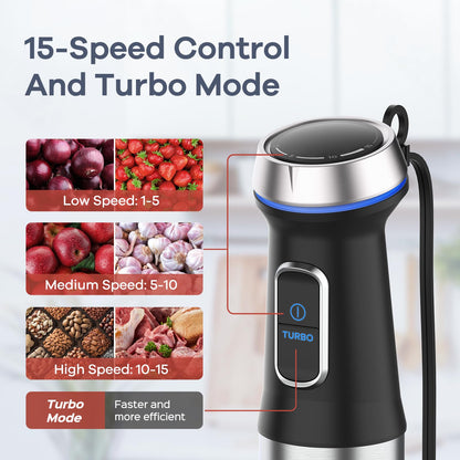 5-in-1 Immersion Hand Blender with Accessories