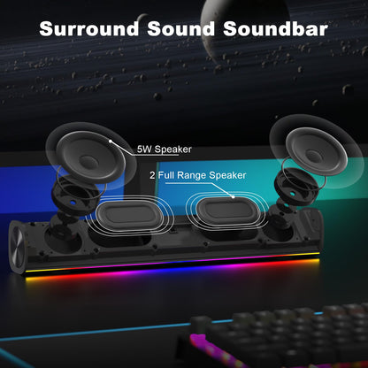 SOULION Bluetooth Speakers with LED Light for PC