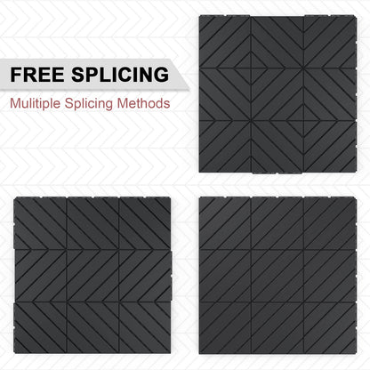 VANCASTLE Plastic Interlocking Deck Tiles, 11.8"x11.8"(Pack of 36), Patio Flooring Outdoor Waterproof All Weather Use, Outdoor Flooring for Patio Garden Poolside Front/Back Yard, Dark Grey
