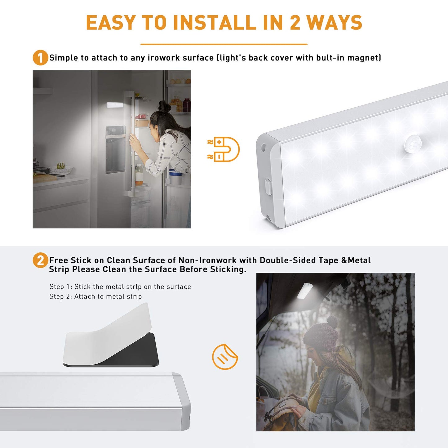 LED Motion Sensor Closet Light with Remote