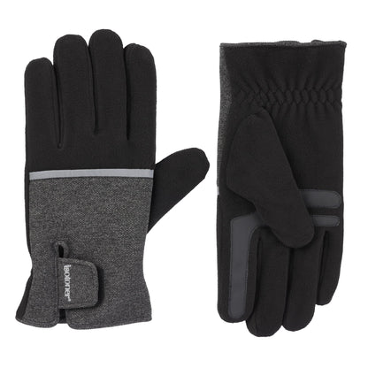 Isotoner Men's Stretch Tech Gloves with Velcro Closure
