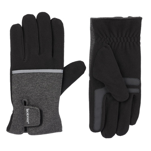 Isotoner Men's Stretch Tech Gloves with Velcro Closure