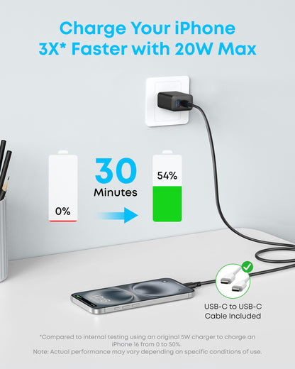 2-Pack Anker 20W Fast USB C Charger