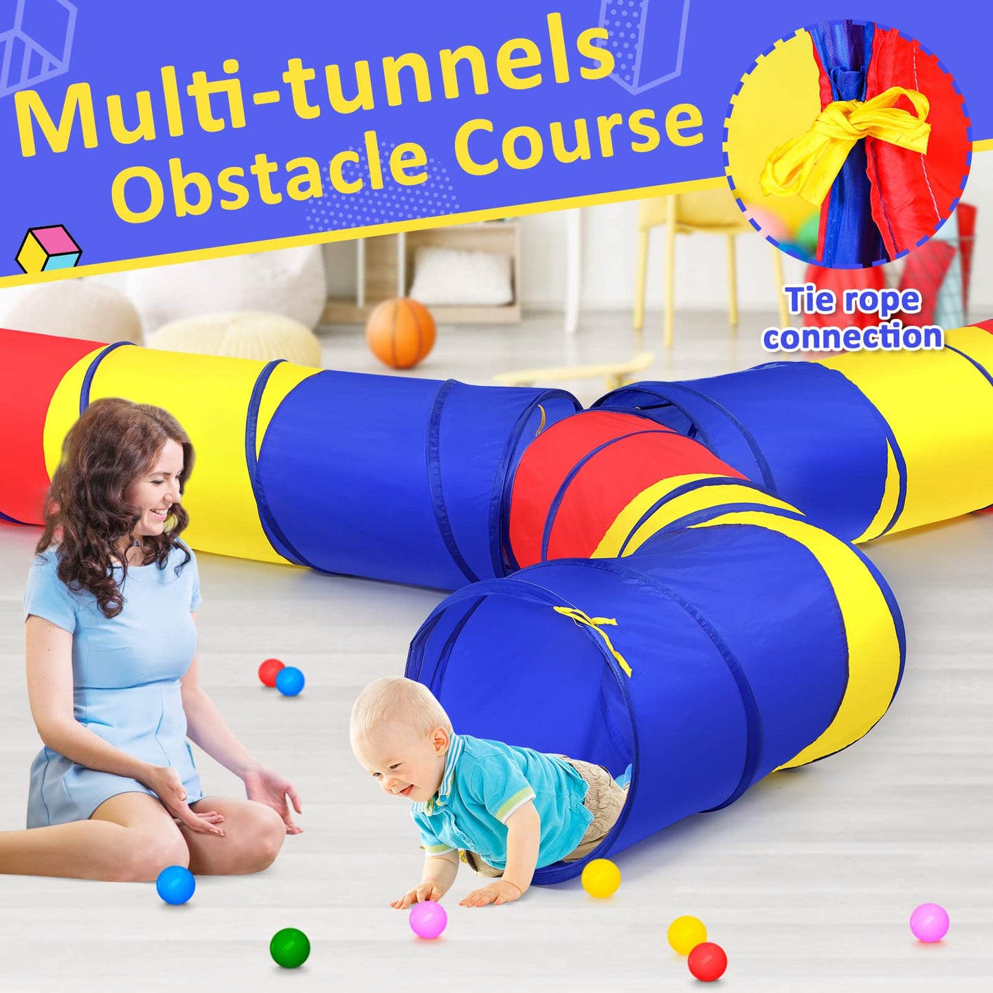 Pop Up Play Tunnel Tent for Kids