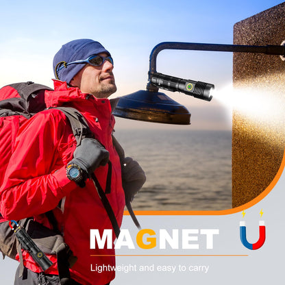 20000 Lumens Rechargeable Tactical Flashlight USB Zoomable