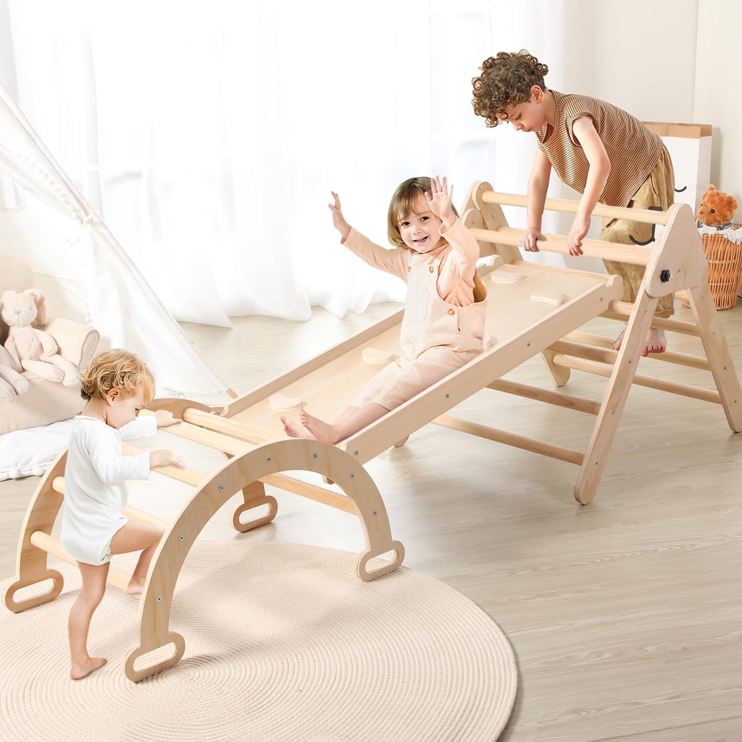 Wooden Climbing Triangle for Toddlers - Montessori Toys