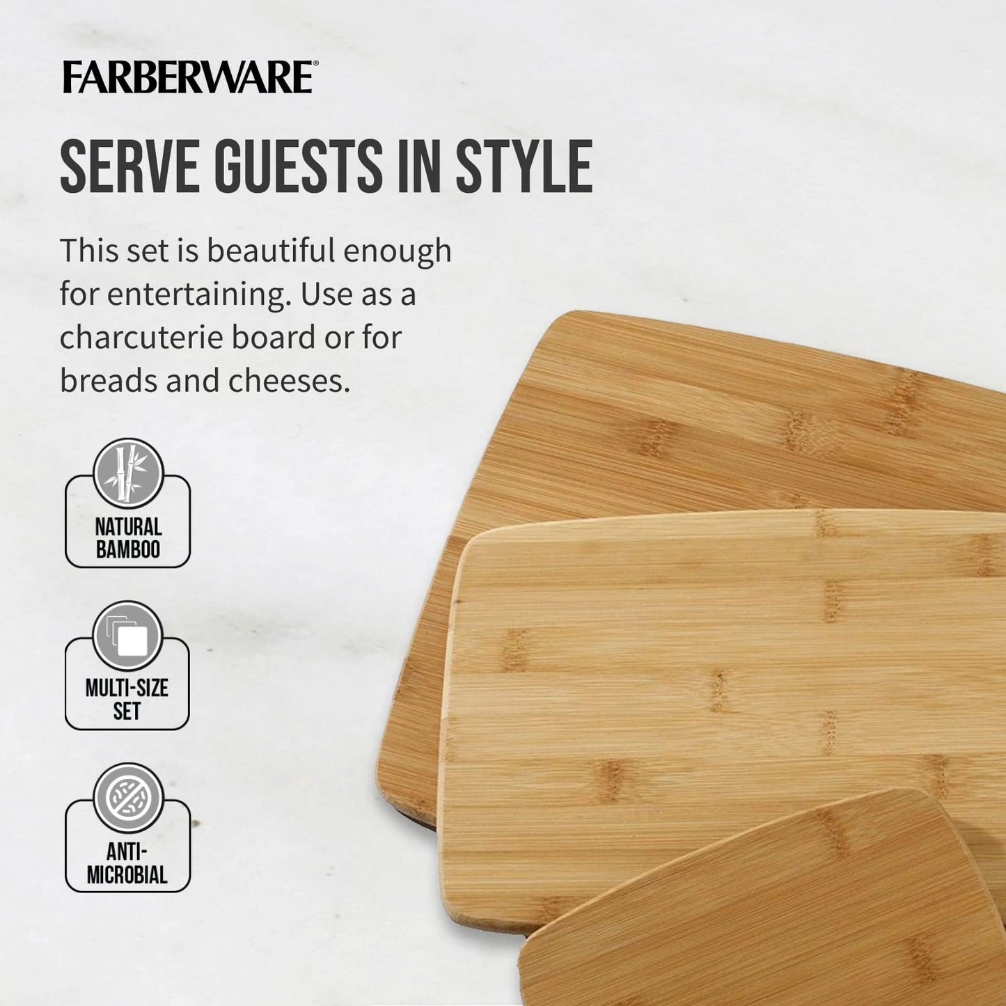 Farberware 3-Piece Bamboo Cutting Board Set
