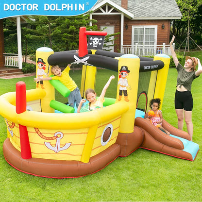 Inflatable Bounce House with Slide and Obstacles