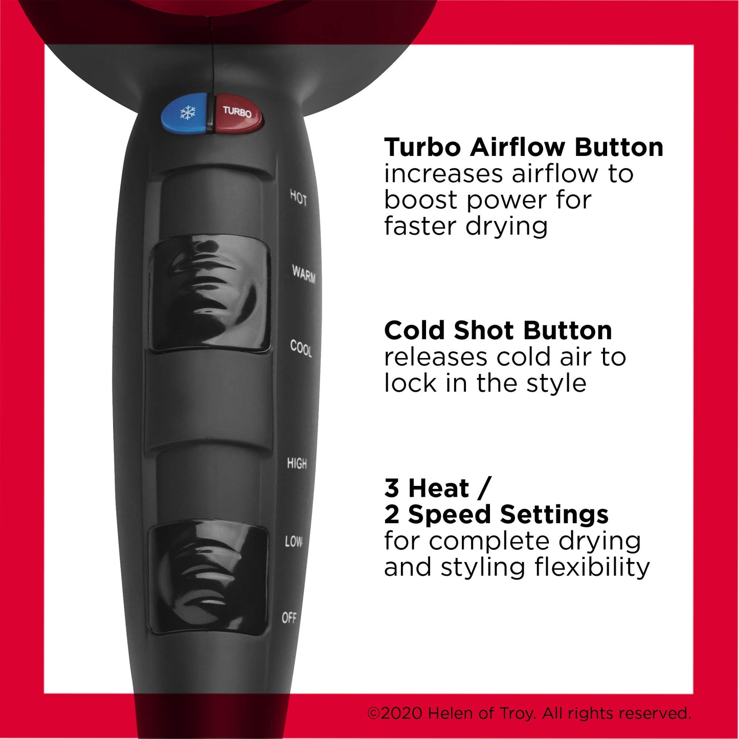 REVLON Turbo Hair Dryer with Advanced Ionic Technology, Ceramic Coating | Turbo Heat and Cold Shot Features, 1875 Watts for Fast Drying and Shine (Silver)