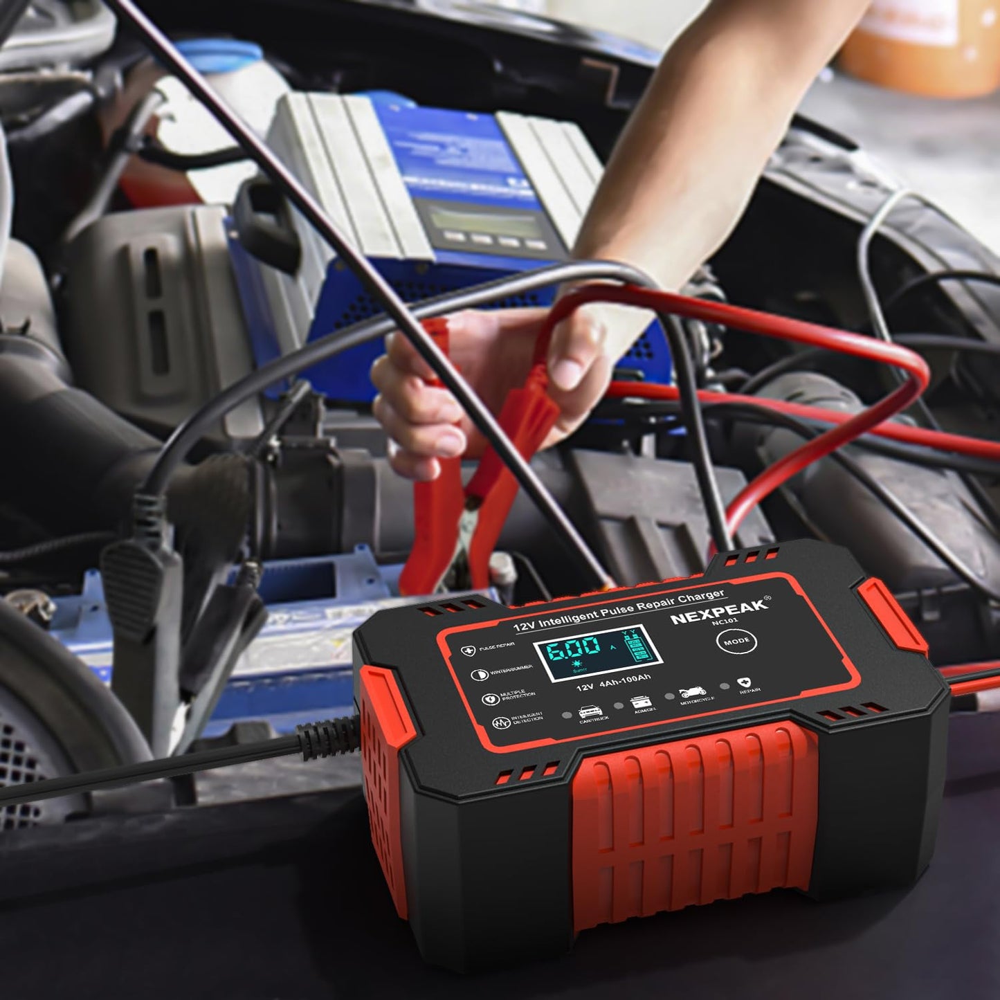 NEXPEAK 12V 6A Smart Battery Charger Maintainer