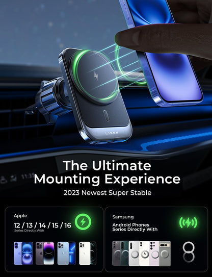LISEN MagSafe Car Mount Charger for iPhone