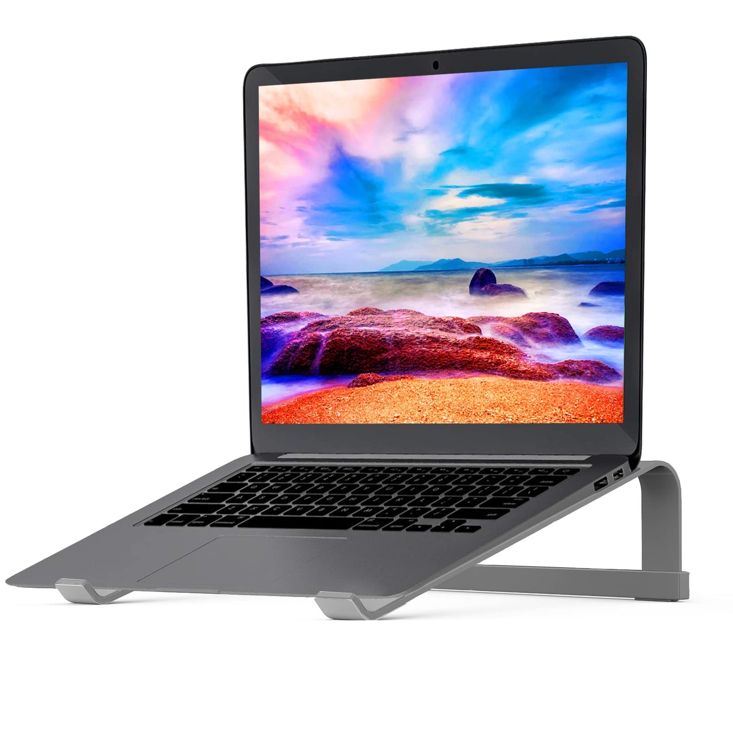 Laptop Stand for Desk，Stable MacBook Pro Stand，Ergonomic Aluminum Computer Riser for 12 13 15 16.2 inch ，Computer Cooling Stand for Mac MacBook Pro Air,HP, Dell, More PC Notebook (Space Gray)