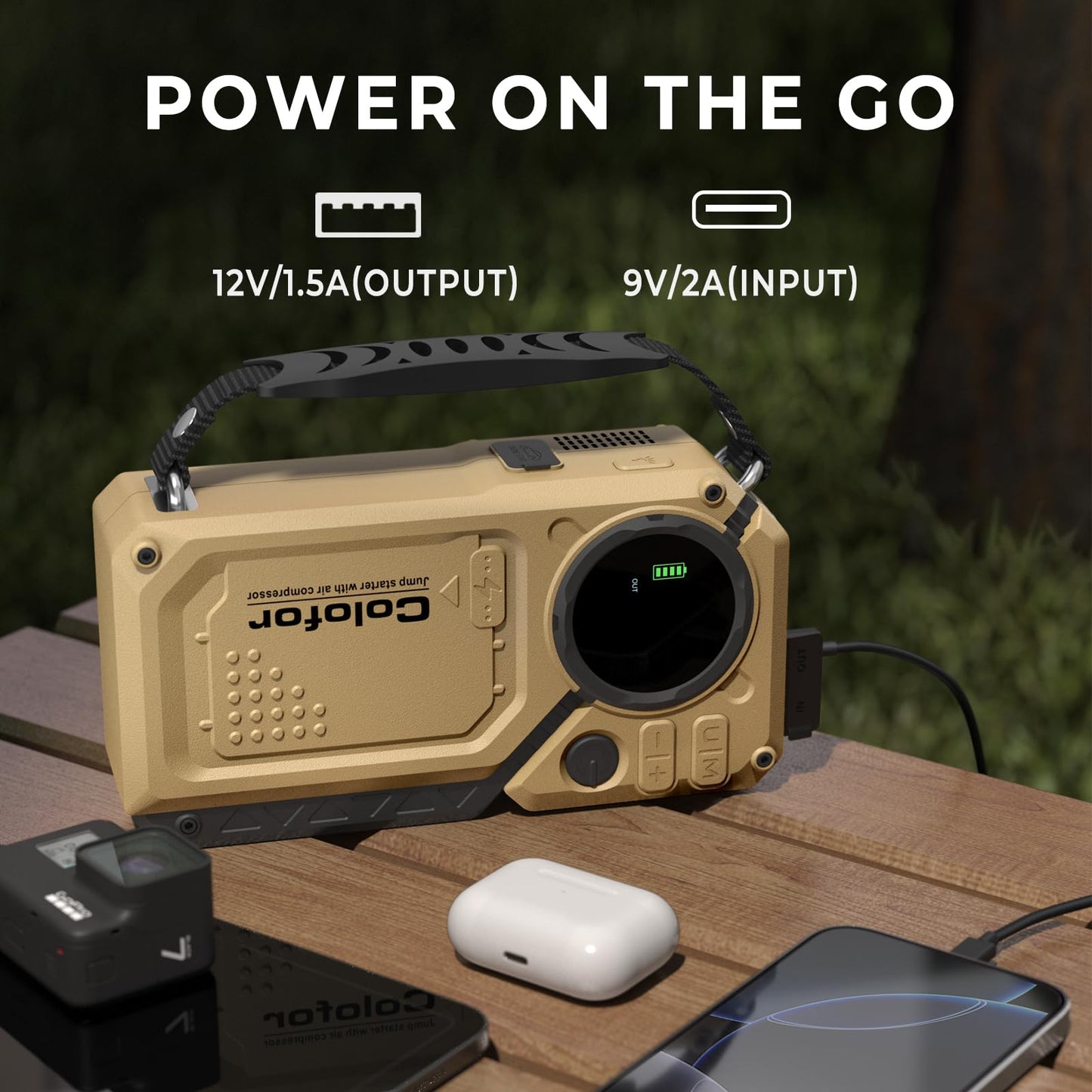 Portable Car Jump Starter with Air Compressor