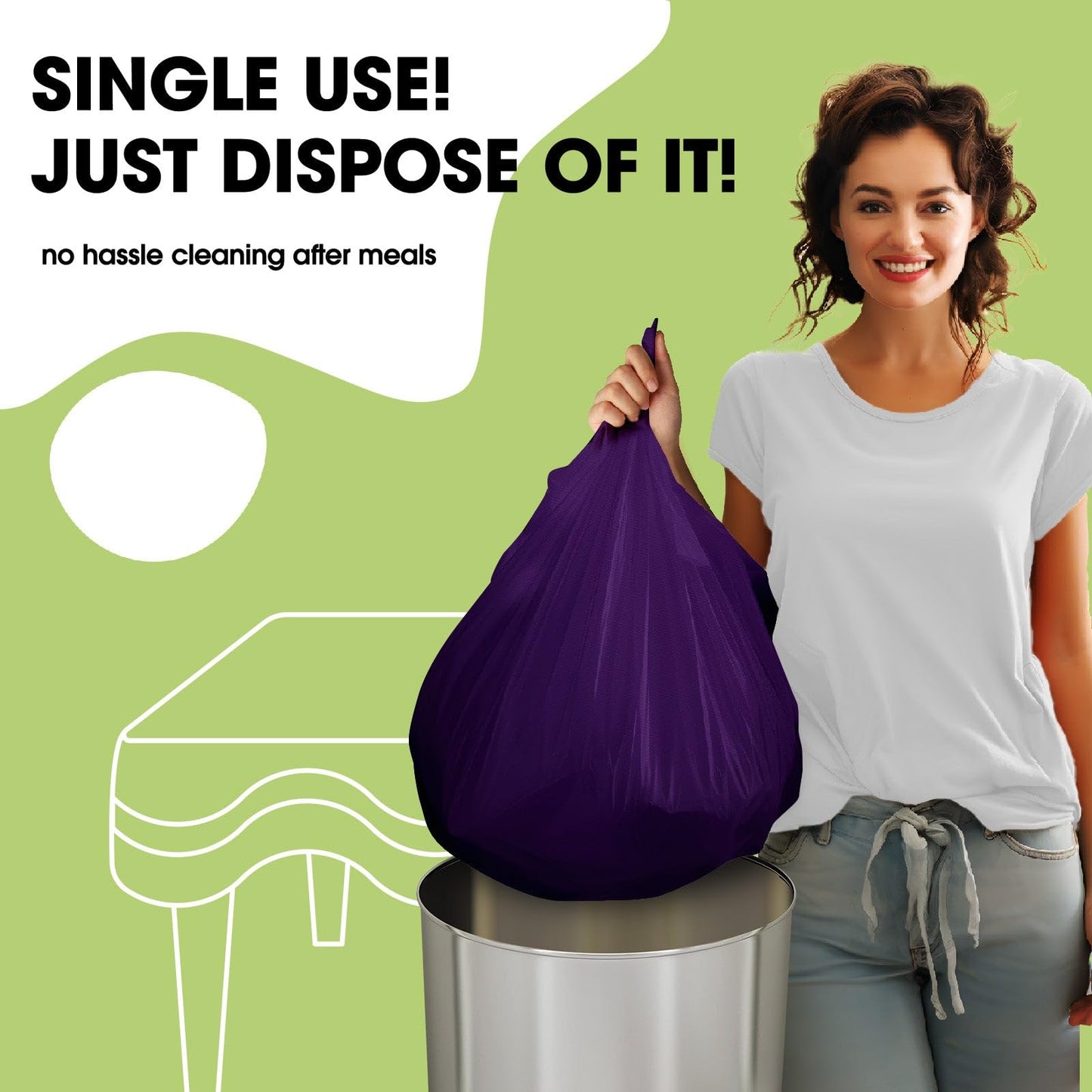 Pureegg Disposable Purple Tablecloths - 10 Pack