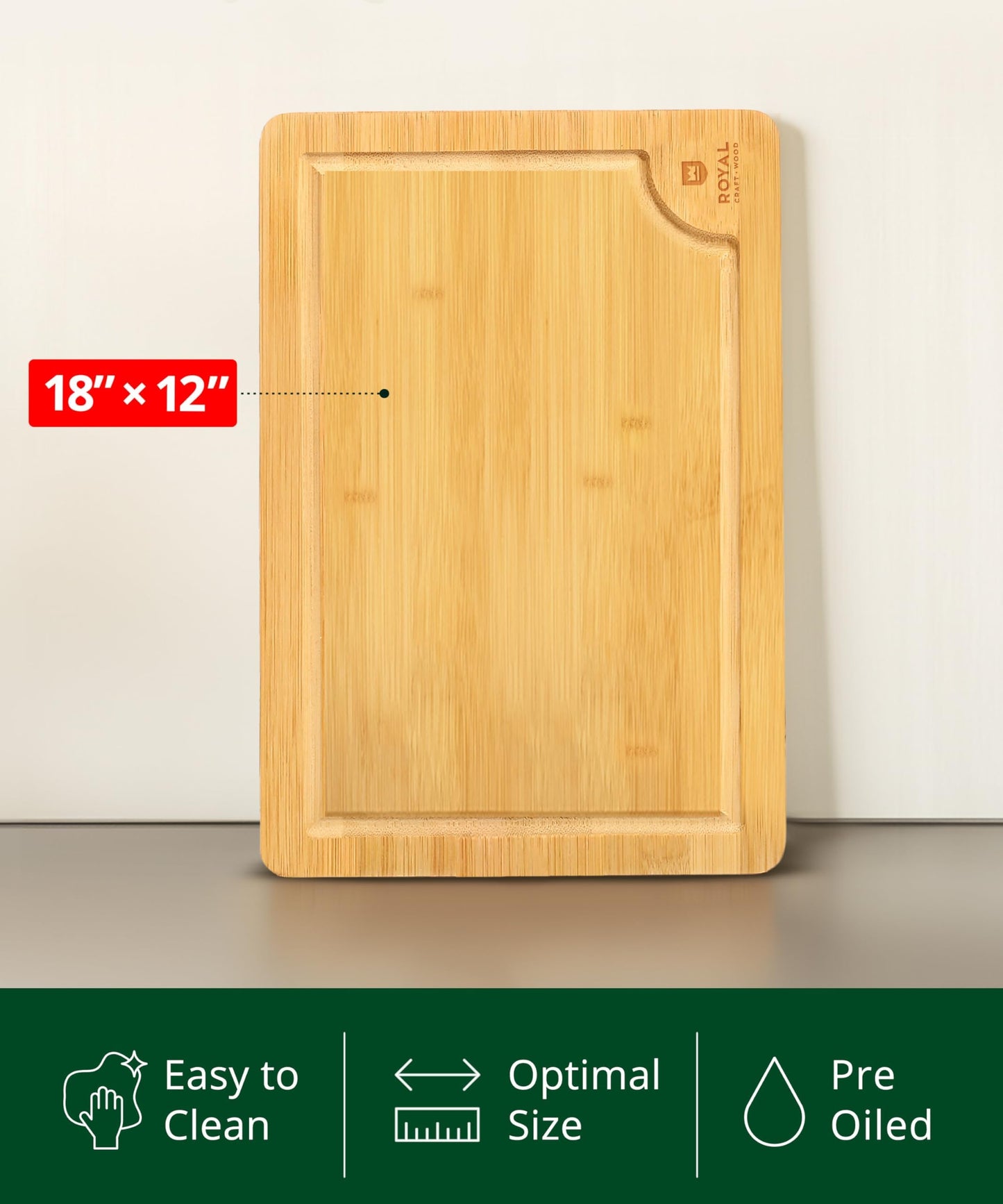 Extra Large Bamboo Cutting Board with Juice Groove