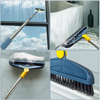 Grout Cleaning Brush with Long Handle and Scraper