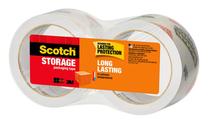 Scotch Clear Storage Packing Tape, 2 Rolls