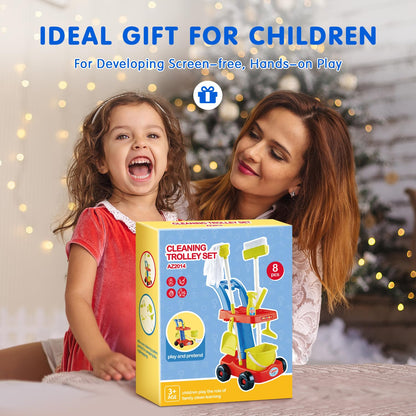 Kids Cleaning Toy Set with Cart for Toddlers