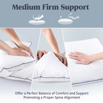 puredown Goose Down Medium Firm Pillows 2-Pack