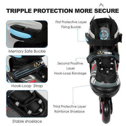 Adjustable Light Up Inline Skates for Kids