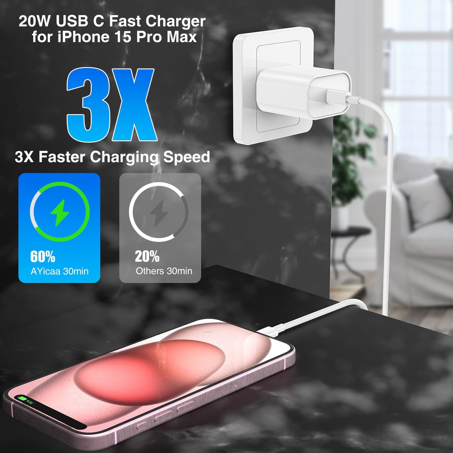 For iPhone 15 Charger 10FT for 𝗶Phone 15Charger Cord USB C for iPhone 15 Fast Charging for iPad Charger and Cable Long USBC to USB C Cable for iPhone 15/15 Pro Max/15 Pro/15Plus/iPad Pro/Mini/Air