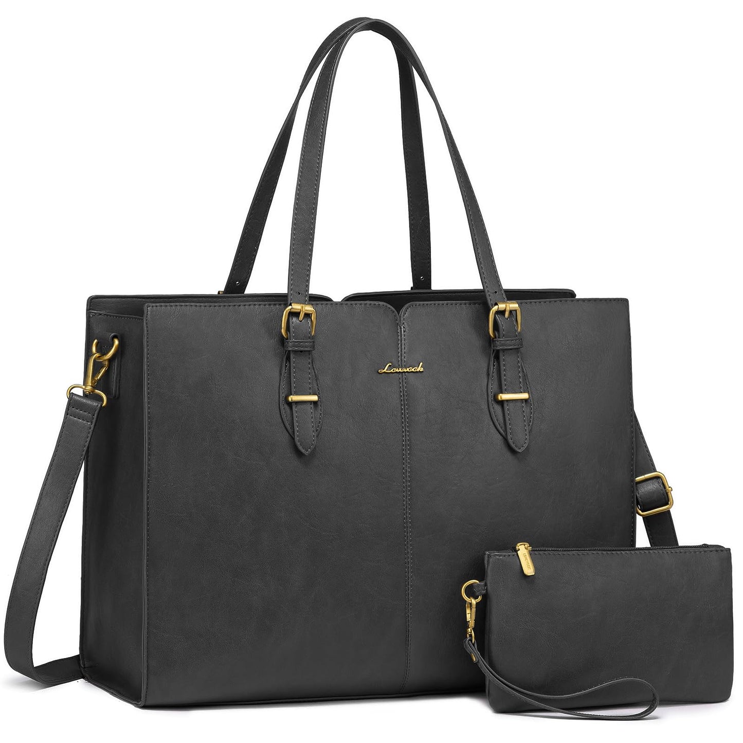 LOVEVOOK Vintage Leather Work Tote for Women