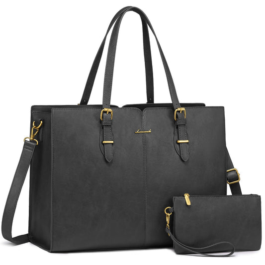 LOVEVOOK Vintage Leather Work Tote for Women