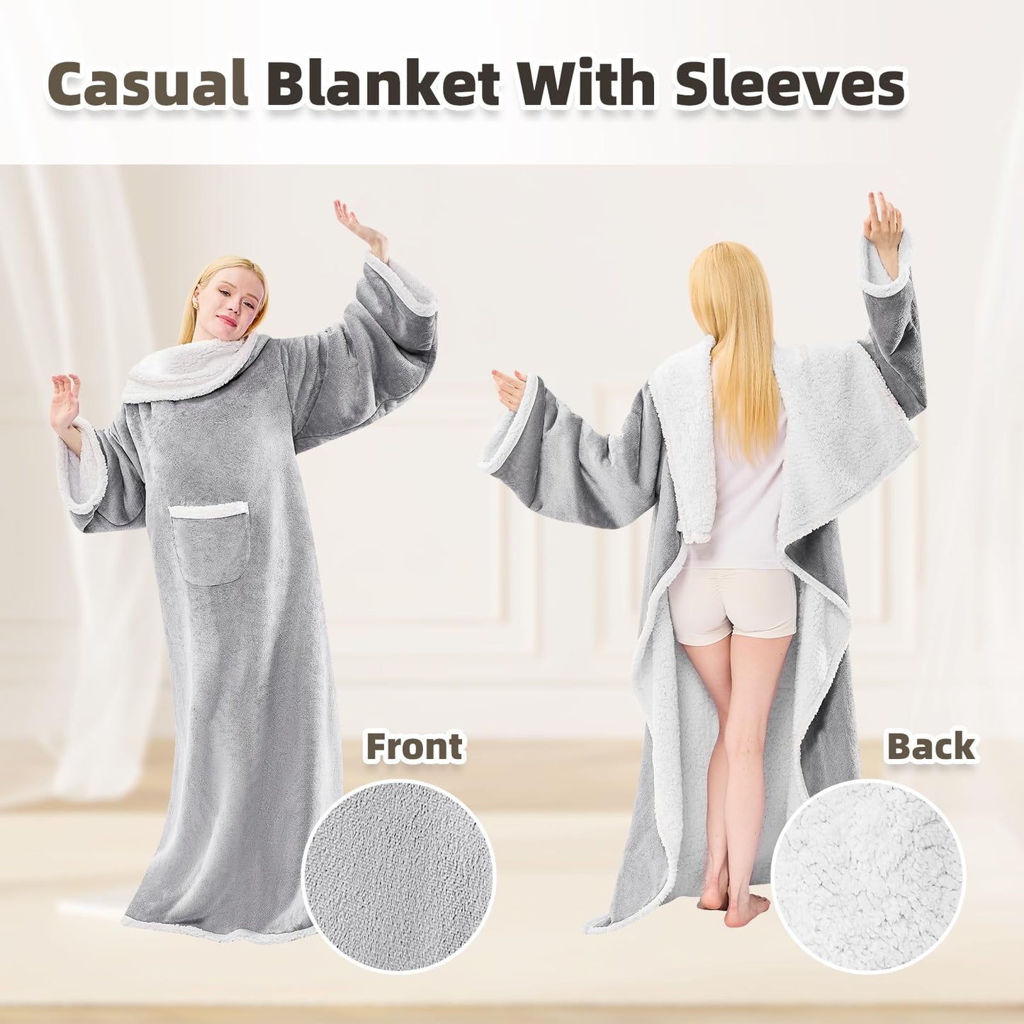 IFNOW Cozy Wearable Blanket with Sleeves