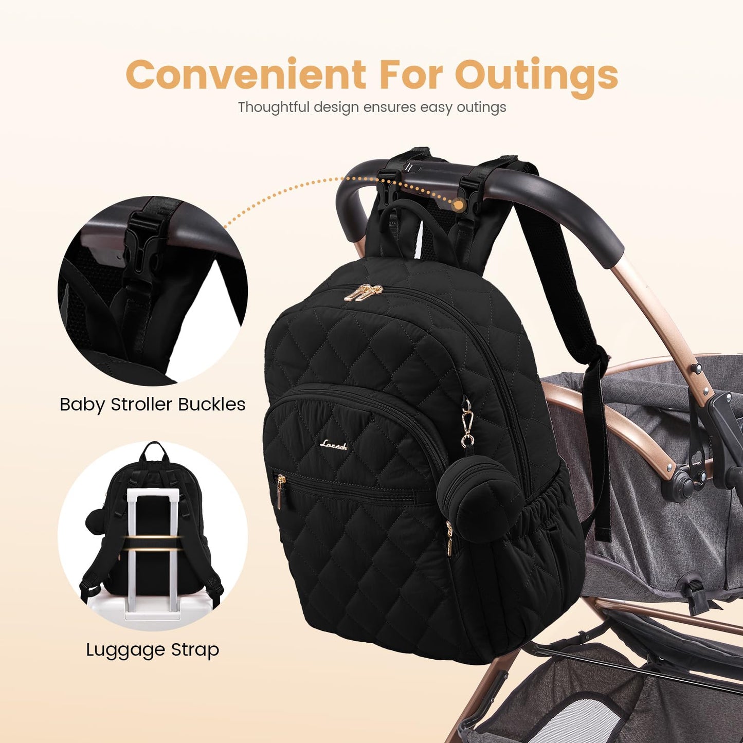 LOVEVOOK Diaper Bag Backpack with Insulated Pockets