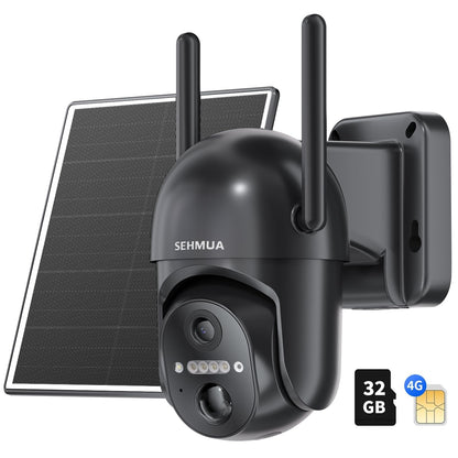 SEHMUA 4G LTE Solar Security Camera Outdoor