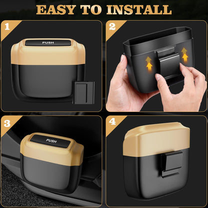 Leakproof Car Trash Can with Lid & Bags