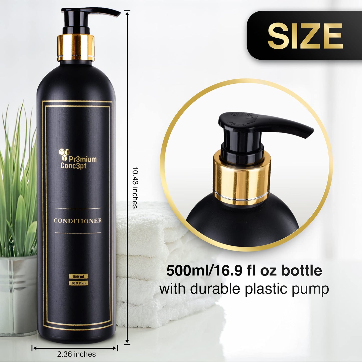 Plastic Pump Bottles Set for Shower Use