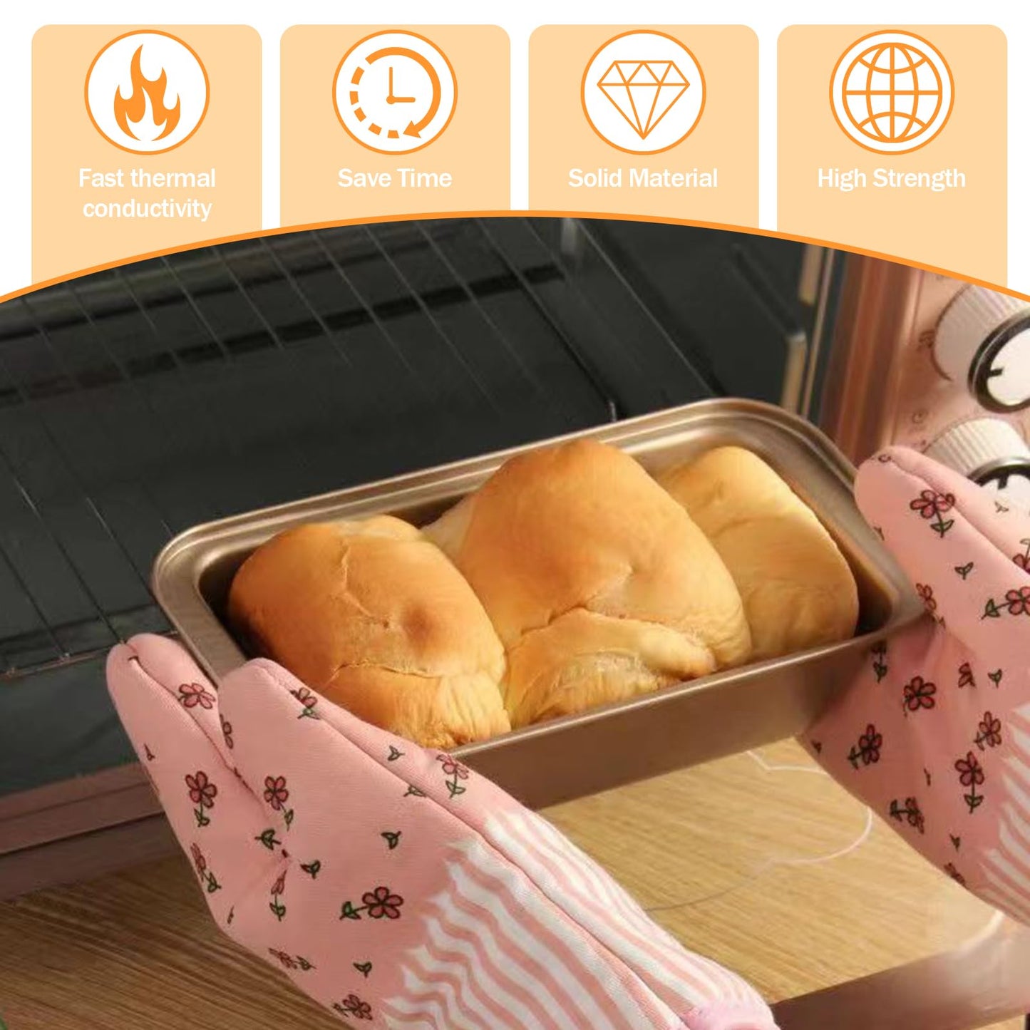 3 Pack Nonstick Loaf Pans for Baking Bread
