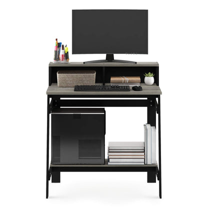 Furinno Simplistic A Frame Computer Desk, Black/French Oak Grey