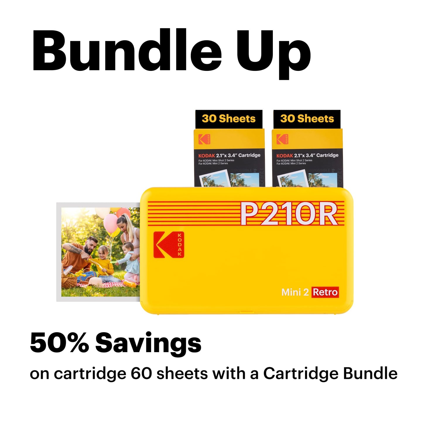 KODAK Mini 2 Portable Photo Printer Bundle