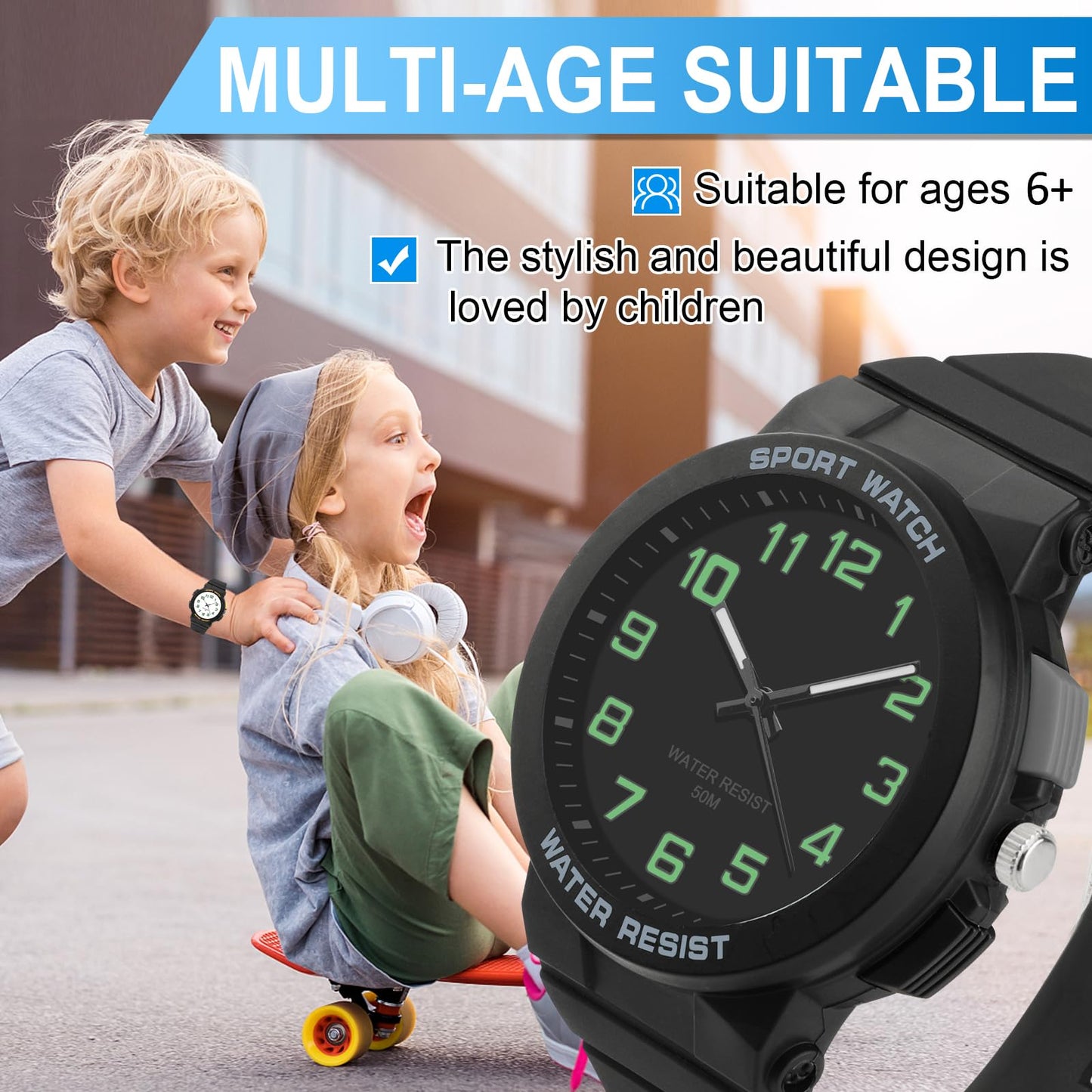 Kids Waterproof Analog Watch for Outdoor Sports
