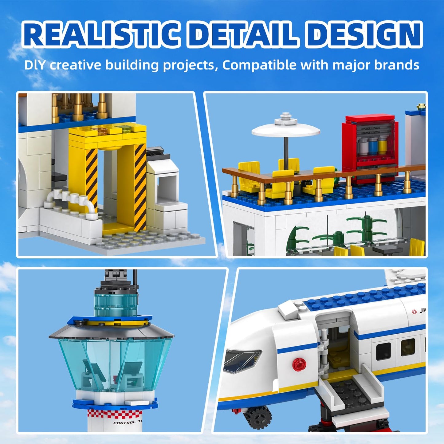 Airport Passenger Terminal Building Set with Planes